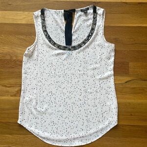 Ann Taylor sleeveless blush top with jeweled accents XXS